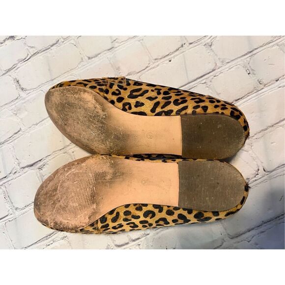 J. Crew 7.5 Calf Hair Penny Loafers Animal Print Cheetah Leopard Closet Staple - Picture 10 of 11